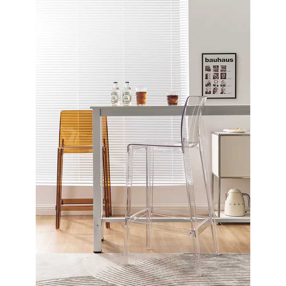 아크릴 투명 의자 아일랜드 카페 인테리어 하이 체어 65cm - 상세 이미지 3