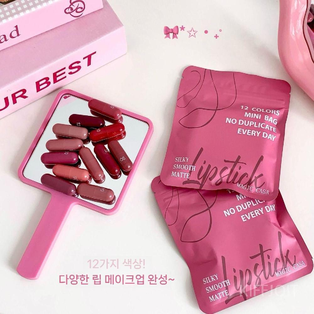 KIFFJOIT 12색 초미니 캡슐 지속력 좋은 립스틱 세트 - 상세 이미지 3