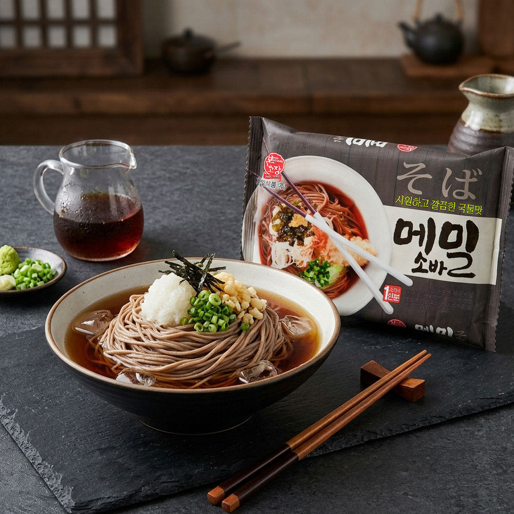 한일식품 본고장 메밀소바 냉모밀 12개 시원한 메밀국수 대용량 - 상품 이미지