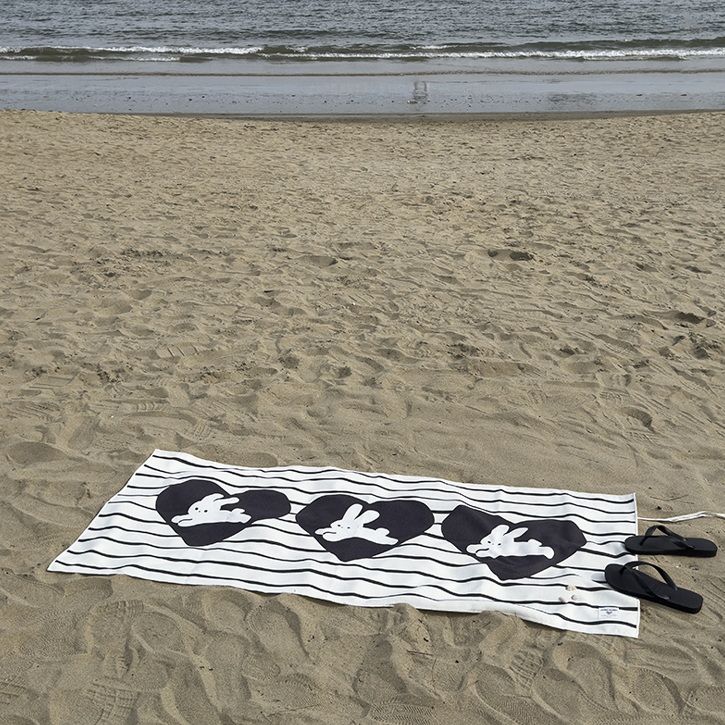 스트라이프 러빗 비치타올 바캉스 바다 물놀이 수영 대형 타월 130x180cm, 단일 색상 이미지 7
