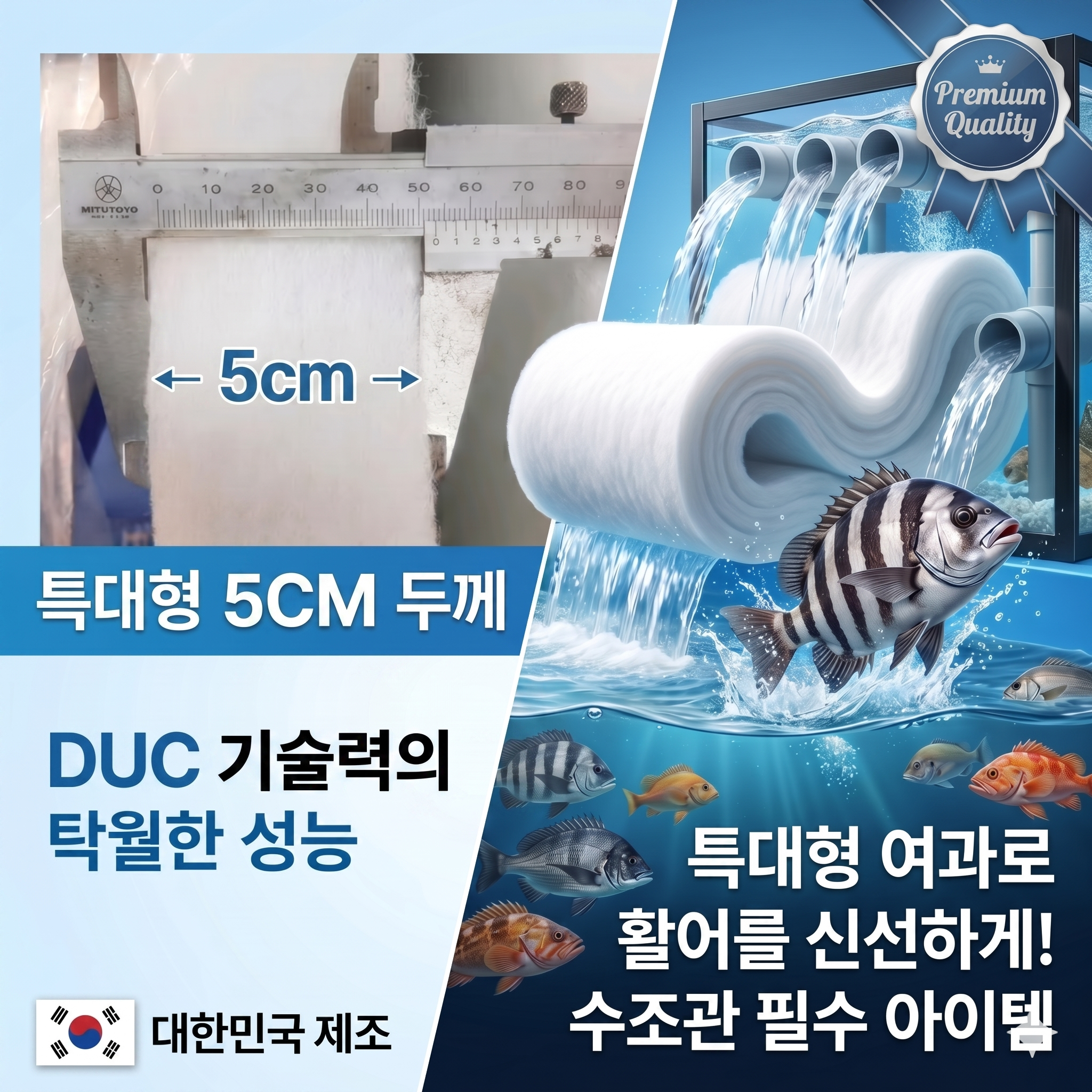 수족관 여과솜 업소용 국산 50mm두께 필터 상품 이미지