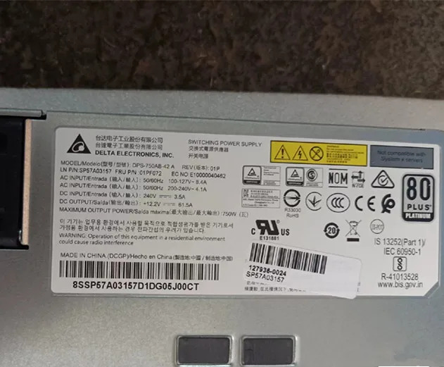 U1A-D0550-V U1A-F0550-A DPS-750AB-42 A 01PF072 U1A-F2000-EA 전원공급장치 리퍼 새 처럼 작동