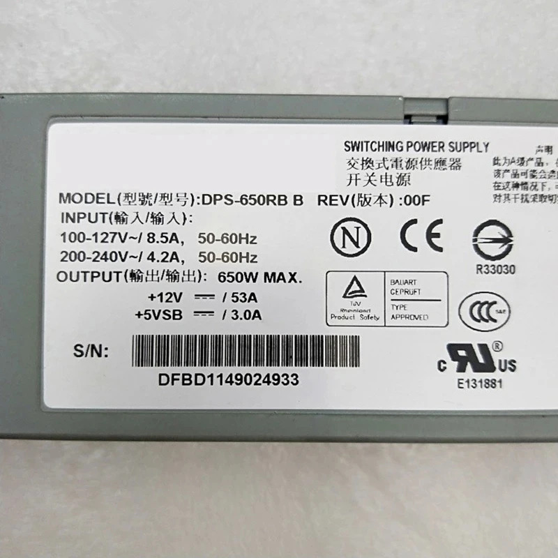 델타 460W DPS-460KB L 500W DPS-550AB-11 H 650W DPS-650RB B새 원본 전원공급장치