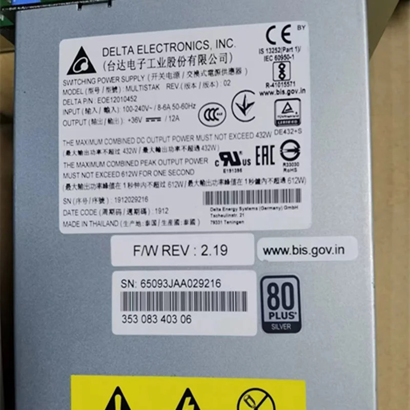 DELTA 36V12A 612W MULTISTAK EOE거새 원본 미사전원공급장치 12010452