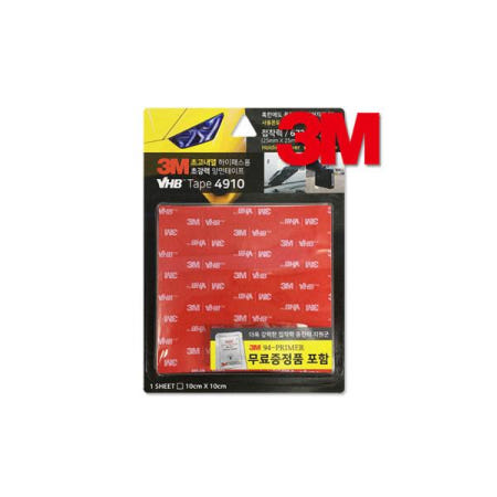 3M VHB 4910 하이패스 투명 앙면테이프 10cm x 10cm