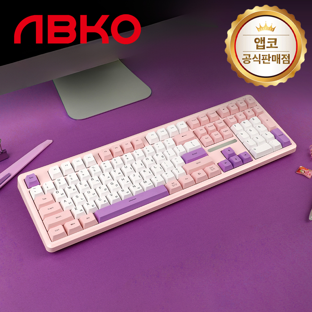 앱코 AMK108 무소음 RGB 키보드 핑크, 멤브레인 - 상품 이미지