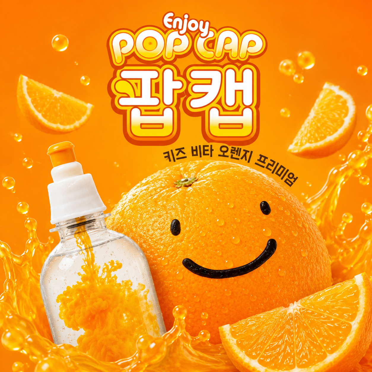 팝캡 어린이 비타민 저당 음료 석류 오렌지 과일원액 키즈 5ml 5개 (1박스) 이미지 8