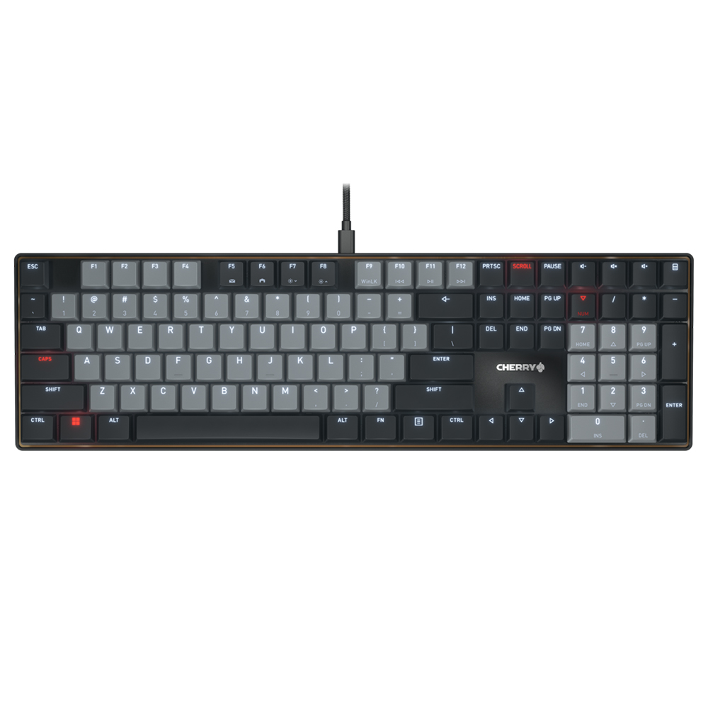 체리 KC 500 로우 프로파일 키보드 한글판 블랙, LP 적축 - 상품 이미지