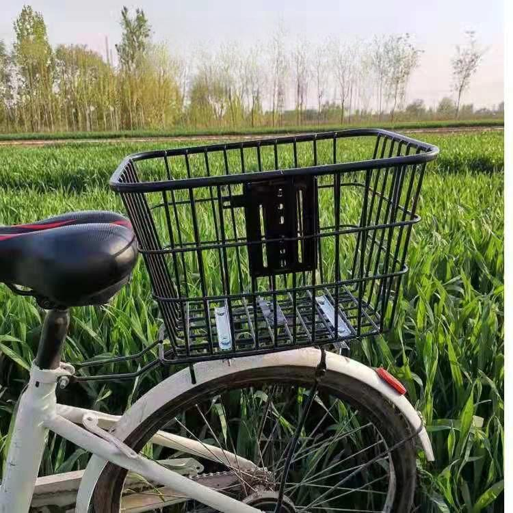 철제 짐바구니 자전거 뚜껑 탈부착 짐받이 고정 배달 수납 프레임 프론트 부속 용품 - 상세 이미지 4