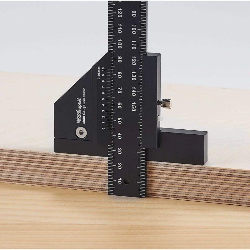 다기능 게이지 작업 직각자 목공용자 측정도구 눈금자 버니어 티자 고정밀 마킹자 - 상세 이미지 3
