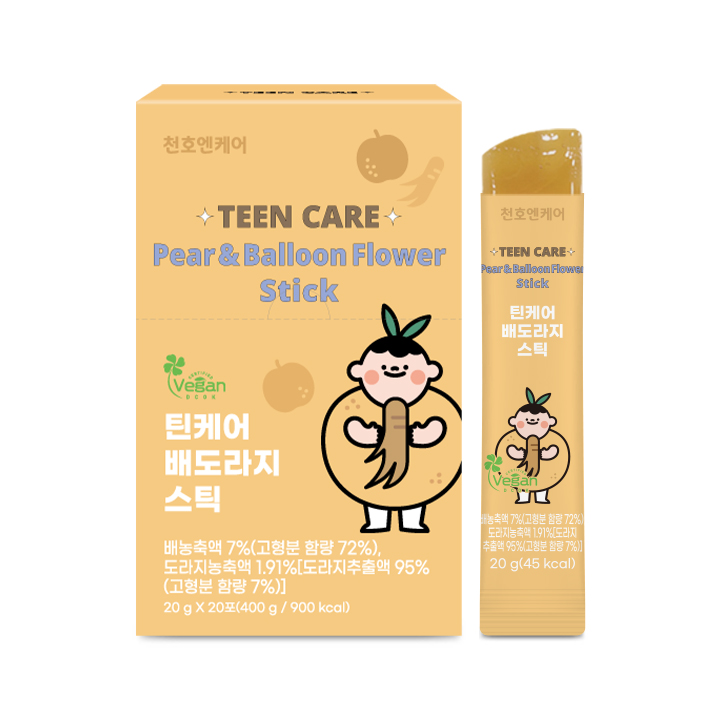 천호엔케어 비건 국산 배 약도라지 틴케어 배도라지 스틱 어린이 건강 간식 20g x 20포 / 1박스 - 상품 이미지
