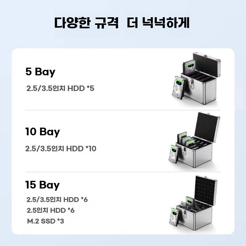 하드디스크 항공케이스 HDD 충격방지 상자 휴대용 캐비닛 5칸 - 상세 이미지 3