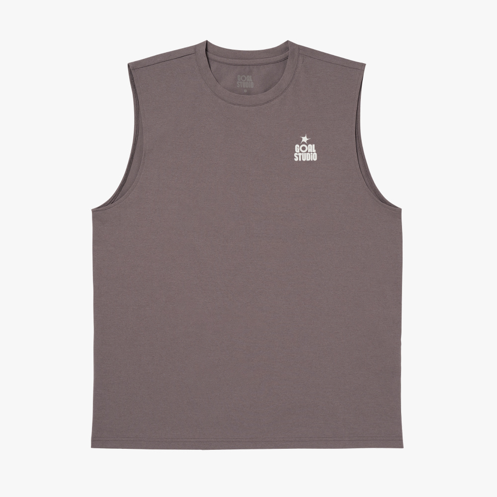 MS ESSENTIAL AIRDRY SLEEVELESS-BROWN - 상품 이미지