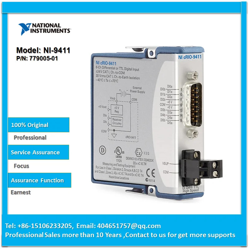 NI 9411 779005-01 779005-02DSUB 연결 CompactDAQ 카운터 호환성 60 V DC  CAT I 채널-접지 절연