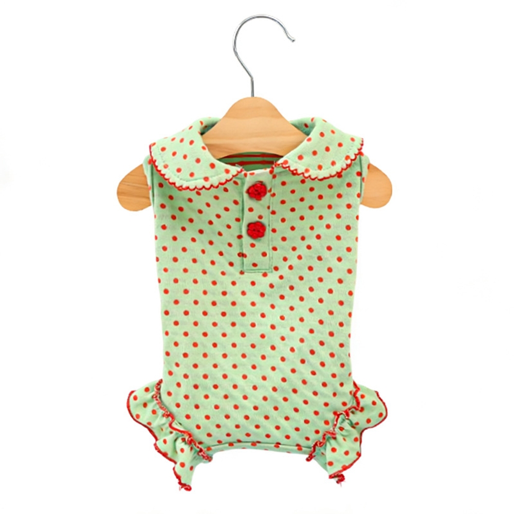 레트로 강아지 여름 옷 고양이 옷 도트 무늬 면 소재 568 스린 도트 XS 20cm 0.5-1.5kg - 상세 이미지 5