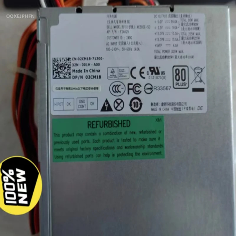 DELL T110 OPTIPLEX 760 780 960 330 360 380 745 755 790 305W AC305E-S0 02CM18 2CM18 FSA029 오리지널 전원공급