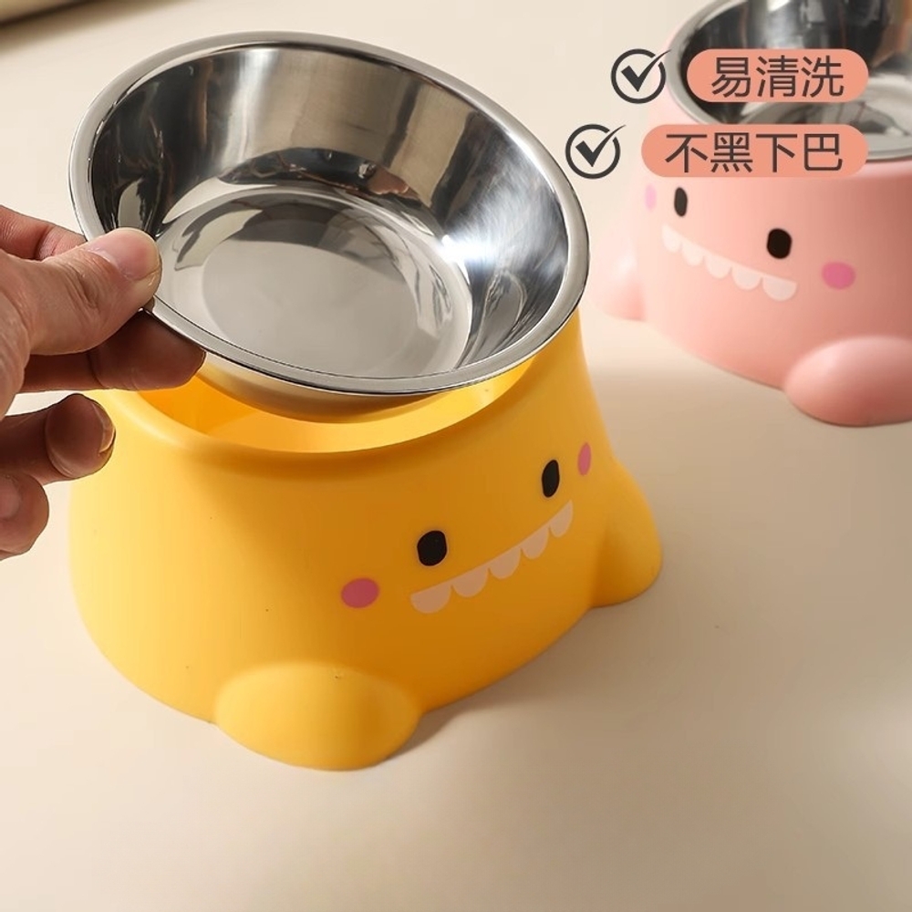 고양이 강아지 밥그릇 공룡모양 분리형 물그릇 미끄럼방지 그린 공룡 스틸 - 상세 이미지 2