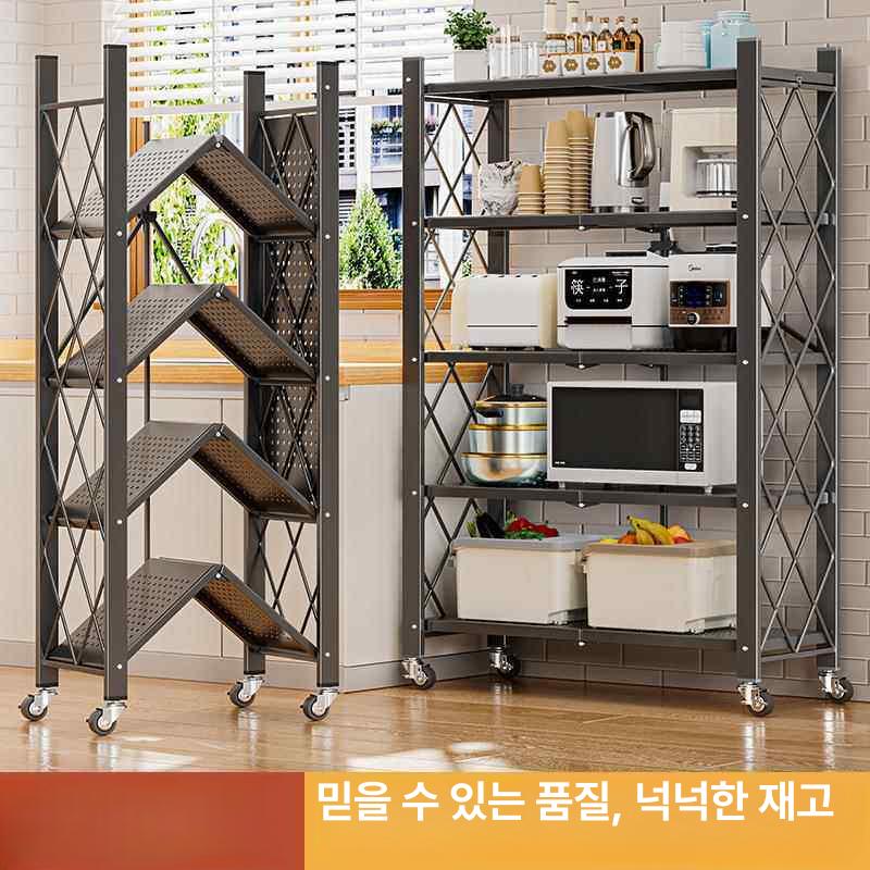 베란다 바퀴선반 이동식 앵글 메쉬 보관 랙 카트 움직이는 스테인레스 정리 적재 - 상세 이미지 2