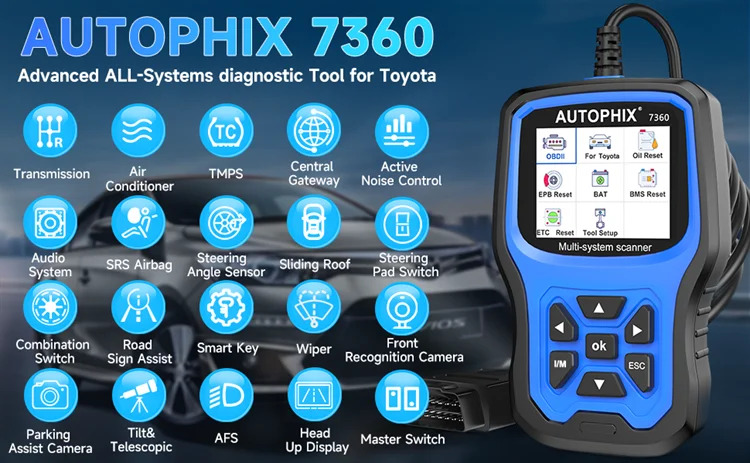 AUTOPHIX 7360 Yota Lexus Scion 전체 시스템 진단 장비 코드 읽기 지우기 유지