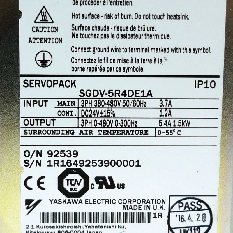 새 Yaskawa SGDV-5R4DE1A 서보 드라이브
