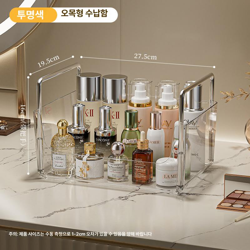 투명 플라스틱 화장품 수납함 서랍형 거실 욕실 정리함 2단 서랍형+플랫 오프닝 수납함 믹화이트 이미지 8