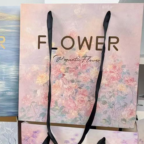 정사각쇼핑백 특대 27cm 3종 택1 밑면넓은 종이가방 꽃포장 선물포장 꽃다발 카페 - 상세 이미지 2