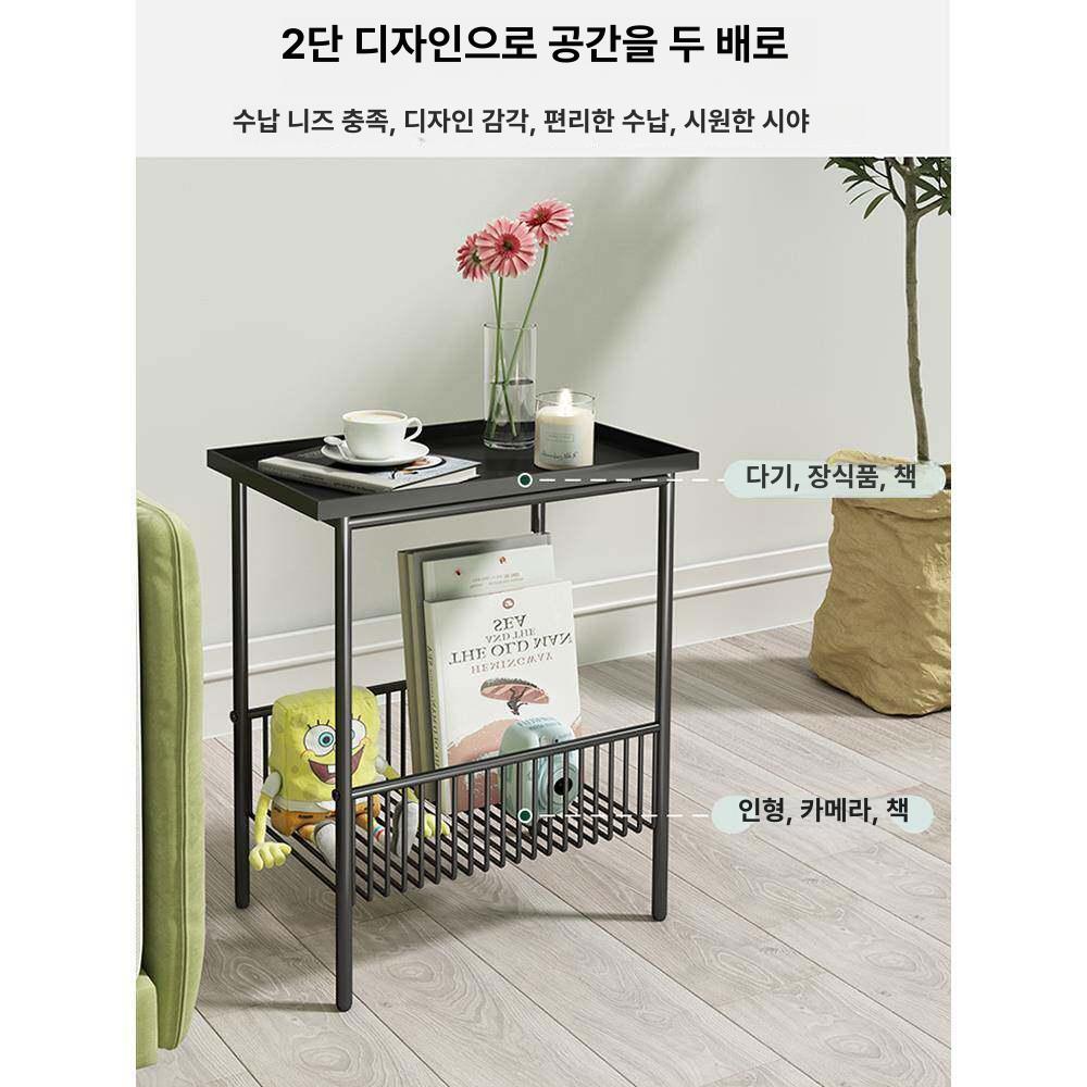 블랙 티테이블 사이드 원목 보조 엔틱 협탁 베란다 간이 인테리어 커피 - 상세 이미지 4