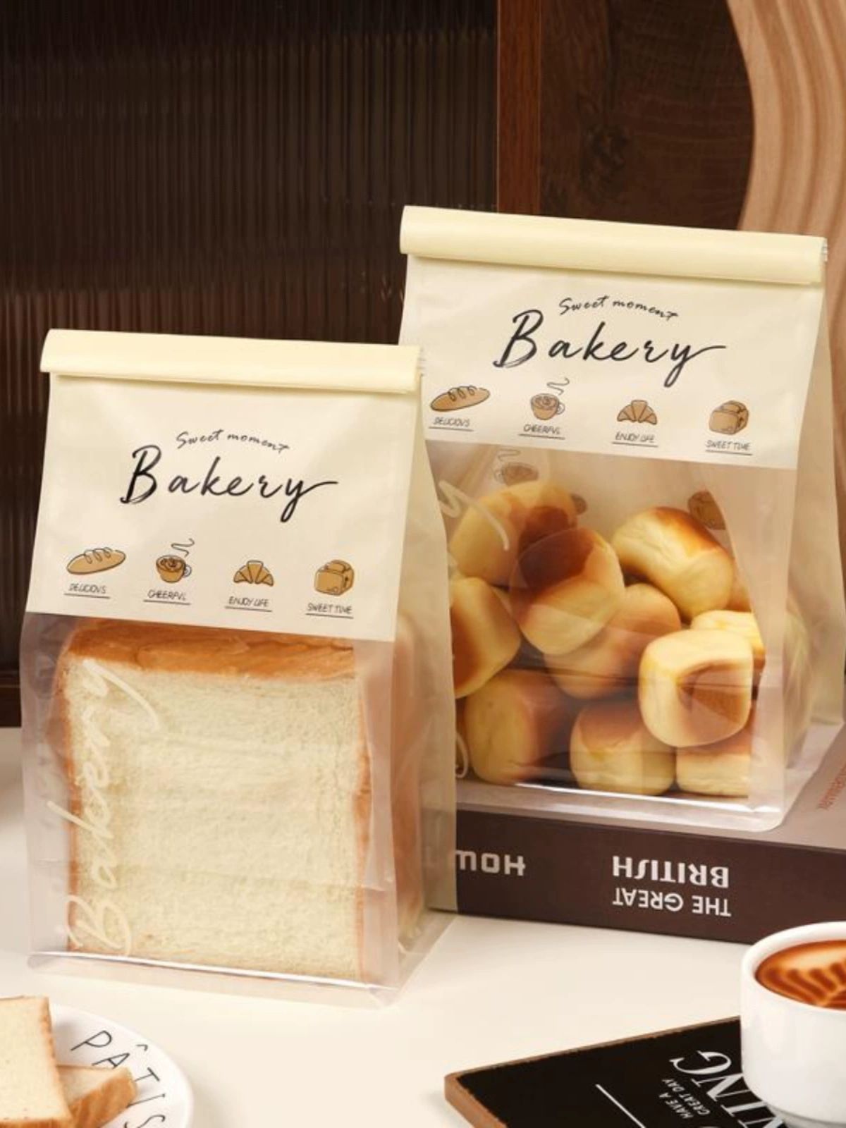 식빵 비닐 1000매 보관 실링 크라프트 백 카페 빵봉투 밀봉 빵포장지 접착봉투 포장재 - 상세 이미지 3