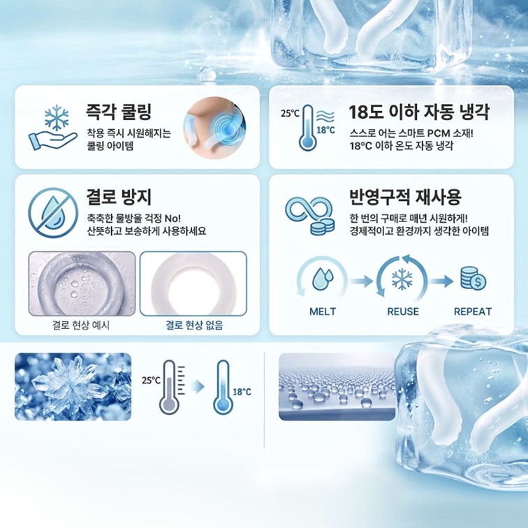 귀여운 넥쿨러 쿨링 산리오 여름템 시원한 목도리 선물 한교동 - 상세 이미지 3