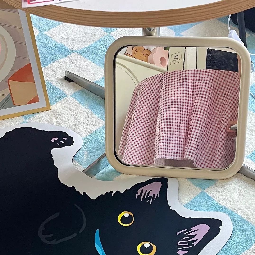 휴대용 미용탁상거울 조명 스탠드 화장대 책상 네쿠 확대 소품 조절 - 상품 이미지
