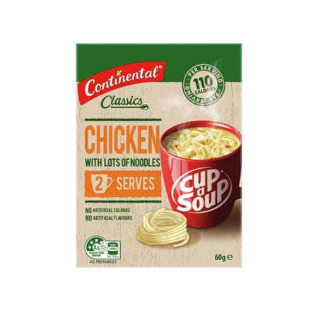 콘티넨탈 [해외]콘티넨탈 치킨 누들 컵 스프 60g 6팩 Continental Chicken With Lots Of Noodles Cup a Soup 2pk