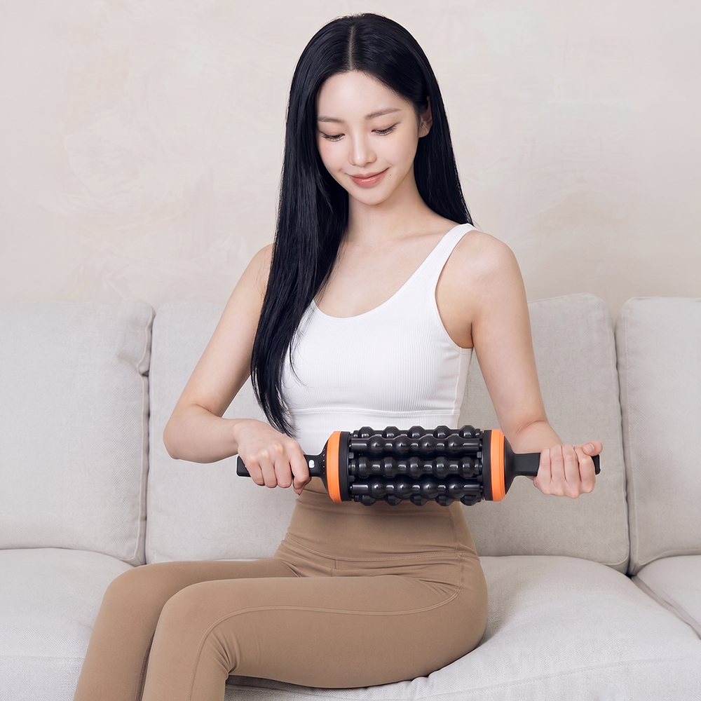 다이어트 스트레칭 뱃살 다리 지압 마사지기 요가롤 안마기 YG-0209OR - 상품 이미지