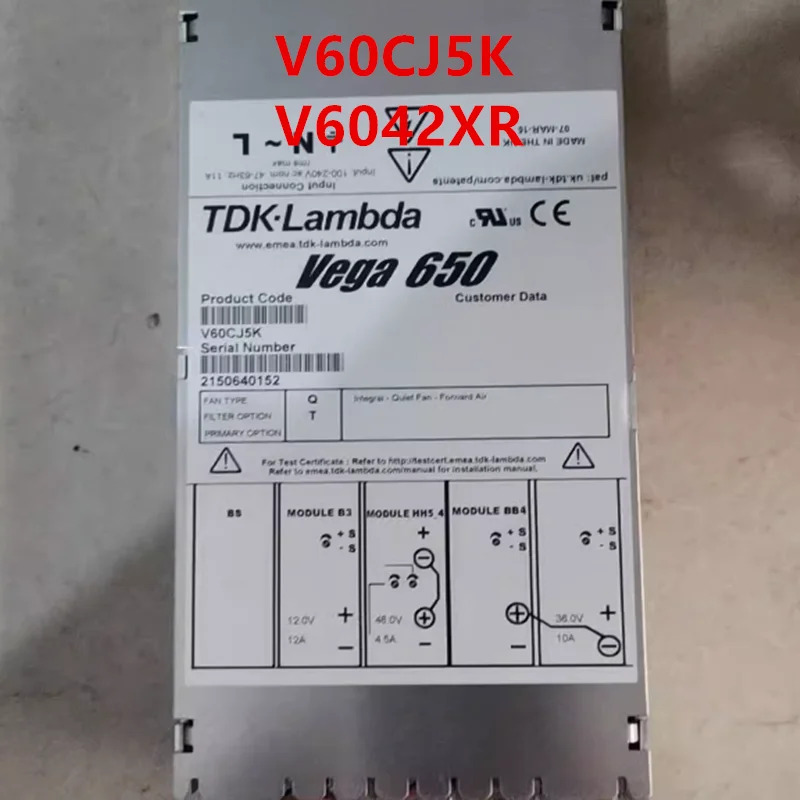 TDK-LAMBDA VEGA 650 650W V60CJ5K V6042XR리퍼 전원공급장치 새 처럼 작동