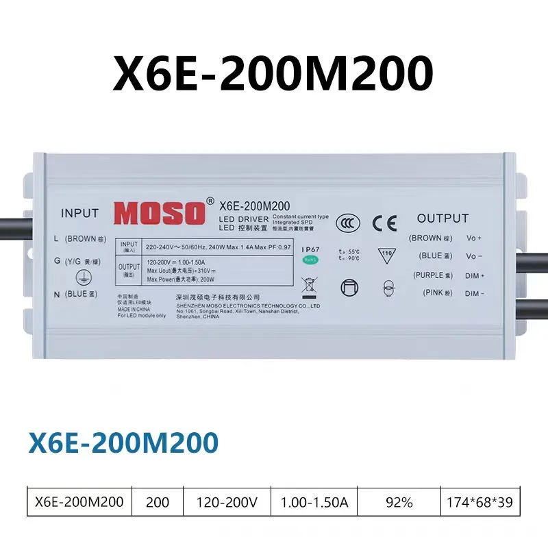 MOSO 오리지널 전원공급장치 30-56V 200W X6E-200M056 120-200V X6E-200M200 156-286V X6E-200M286 신