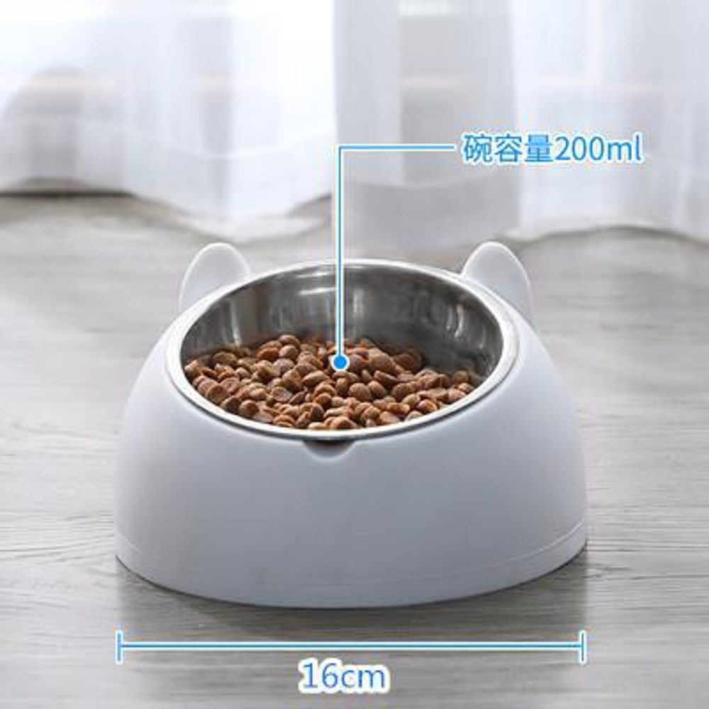 강아지 고양이 밥그릇 동물모양 분리형 그릇 캐릭터 스테인리스 물그릇 화이트 강아지 스테인리스 스틸 - 상세 이미지 3
