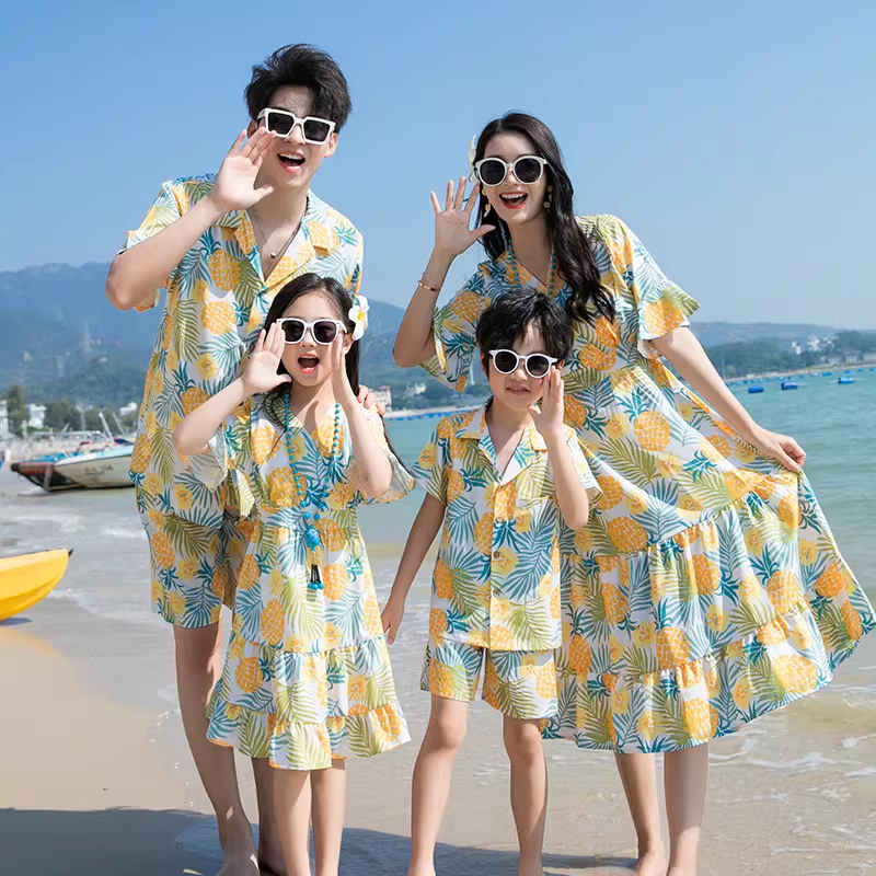 바캉스패밀리룩 휴양지 커플룩 해변룩 하와이안 가족 남아 - 상세 이미지 2