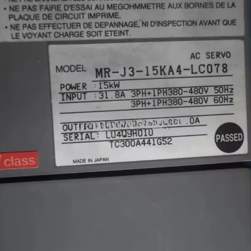 MR-J3-15KA4-LC078 서보 드라이브 신
