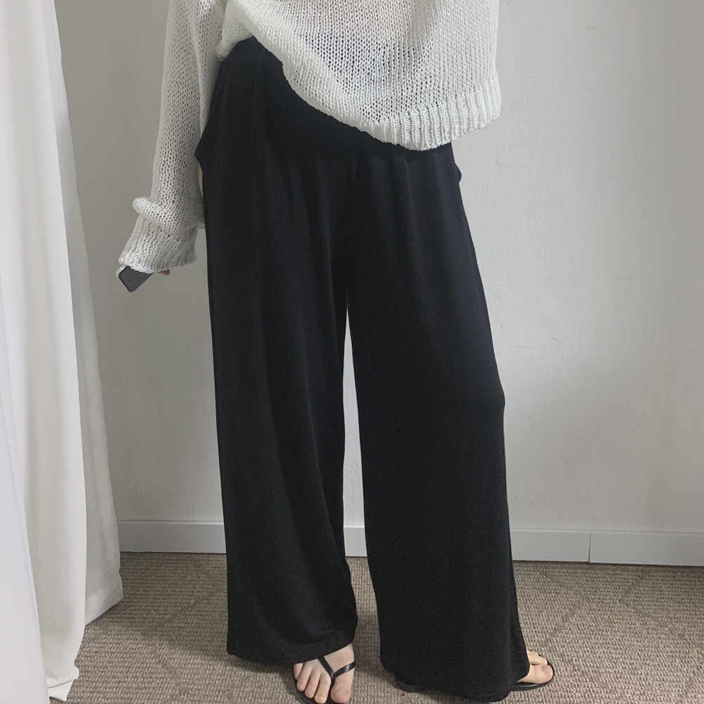 [L-3XL] 빅사이즈 여름 찰랑이 와이드 냉장고바지 이미지 2