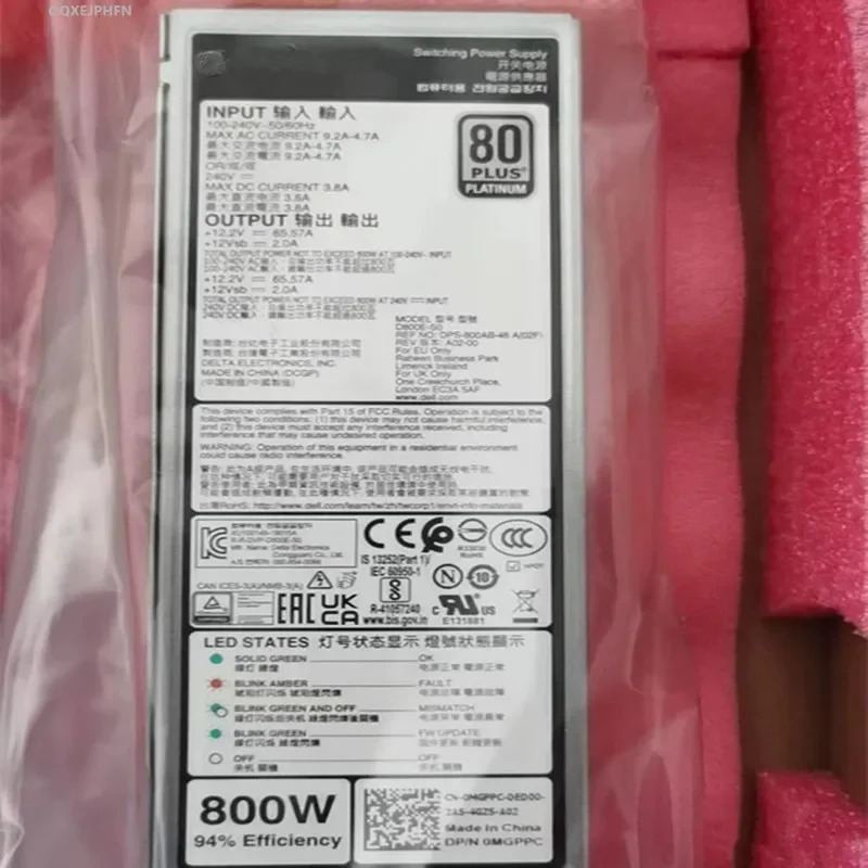DELL R450 R750 R650 800W MGPPC 0MGPPC D800E-S0 DPS-800AB-46 A새 원본 전원공급장치
