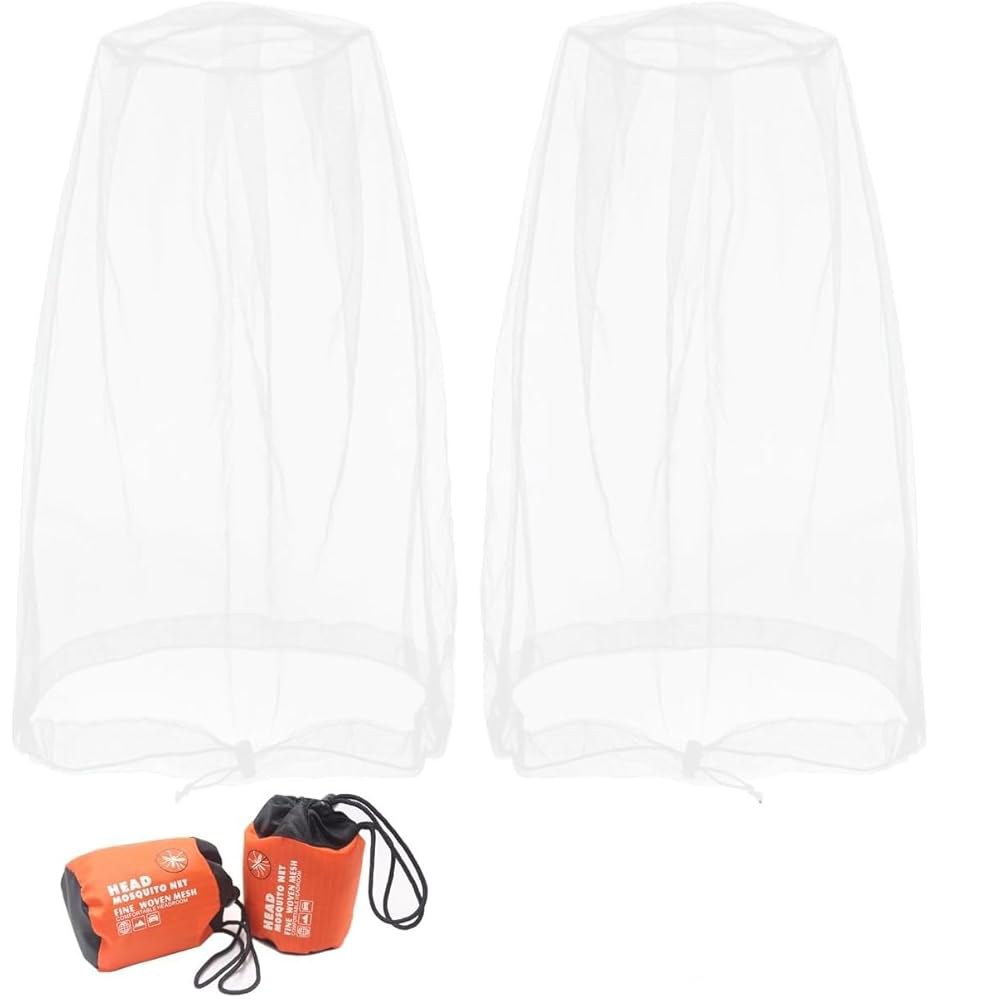 대부분의 모자 크기에 맞는 듀클루치 통기성 모기장 헤드 버그 네트 (2pcs, 47.2 L x 23.6 W, 흰색) 2 Black - 상품 이미지