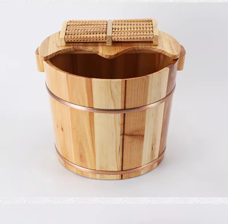 히노끼족욕통 발 욕조 찜질기 각탕기 마사지 편백나무 25cm 통+뚜껑 - 상세 이미지 3