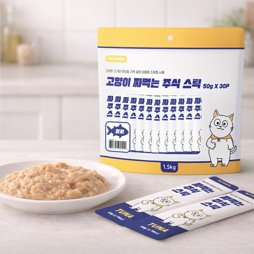 펫츠몬 짜먹는 고양이 주식 스틱 참치, 50g, 30개 - 상품 이미지