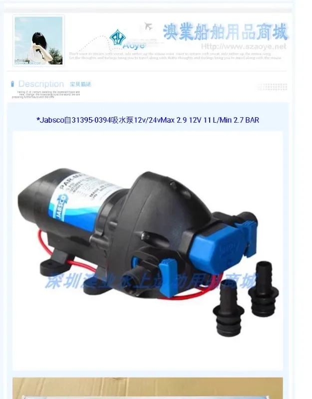 31395 0394 흡입 펌프2.9 2.7 바 12V 24V 11 L/분