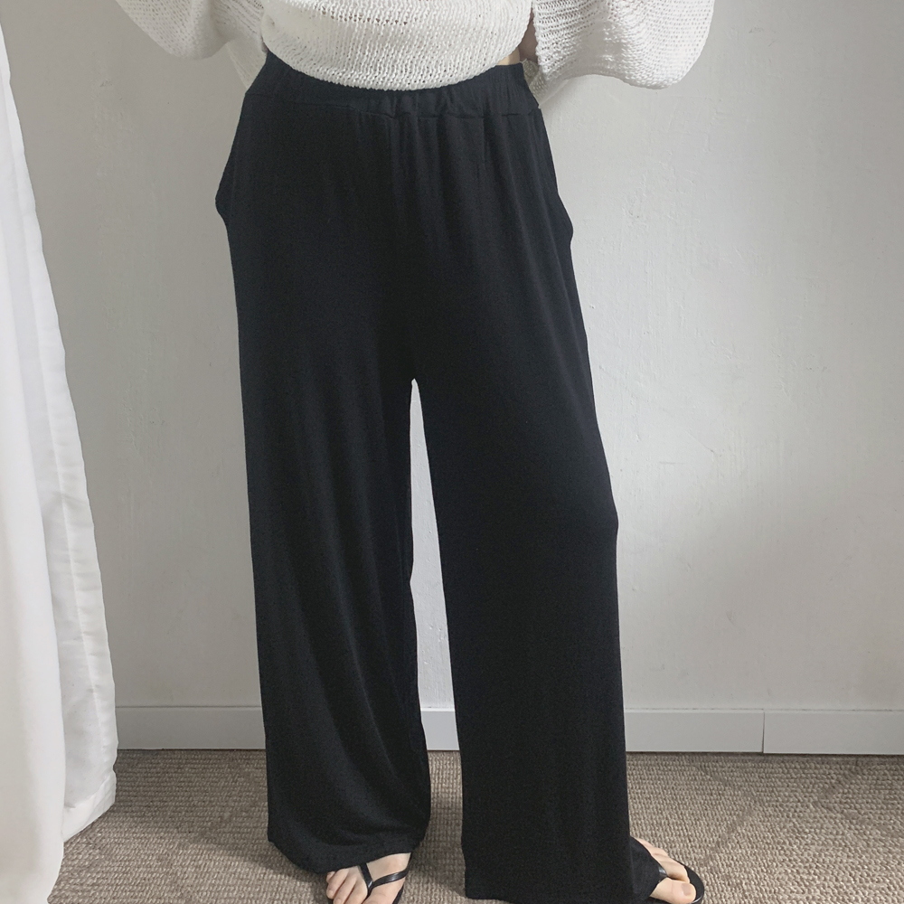 [L-3XL] 빅사이즈 여름 찰랑이 와이드 냉장고바지 이미지 4