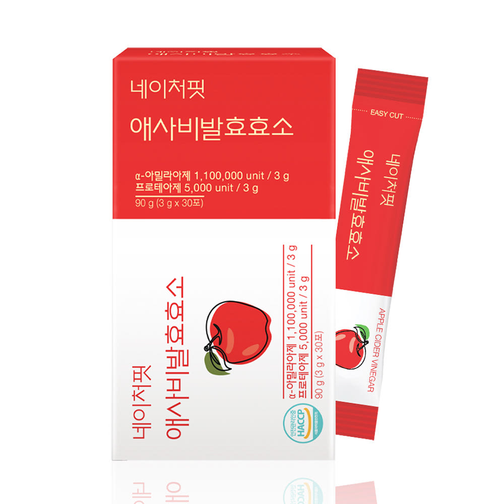 네이처핏 애플 사이다 비니거 애사비 사과 발효 소화 효소 유산균 30포, 1개 - 상품 이미지