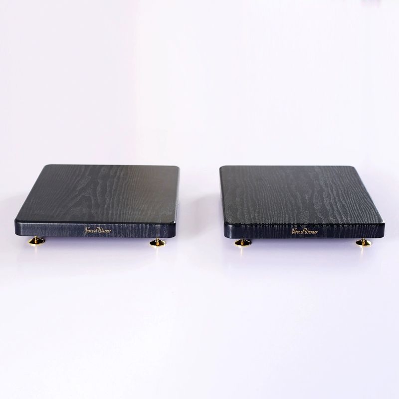 대형 스피커 받침대 소음 우퍼 스탠드 진동 거치대 우드 매트텍스처 블랙 190x250mm - 상품 이미지