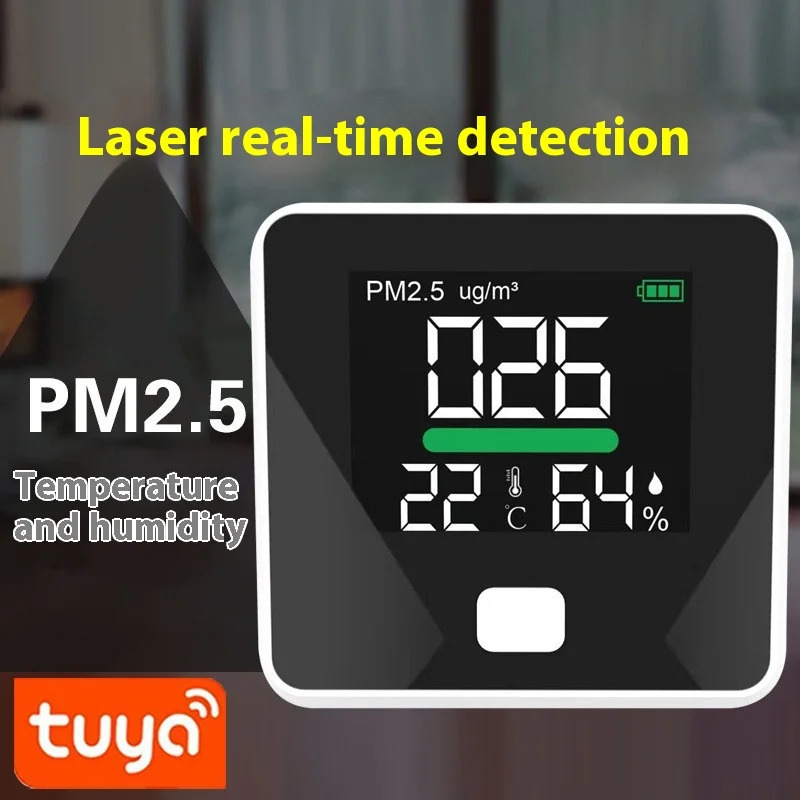 지능형 PM2.5 감지기 실내 연결 먼지 연무 레이저 센서 온도 습도 3-in-1
