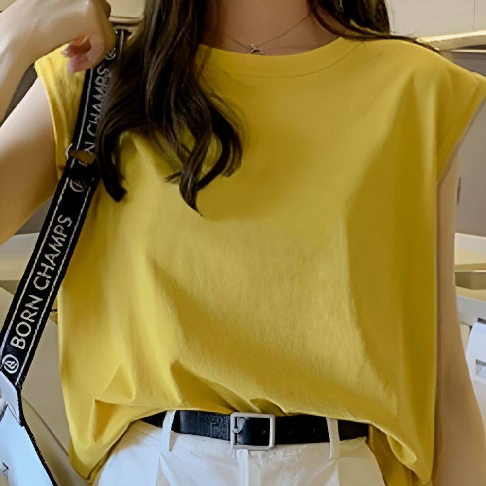 박시나시티 민나시 캡소매 부유방커버 헐렁한나시 이미지 7