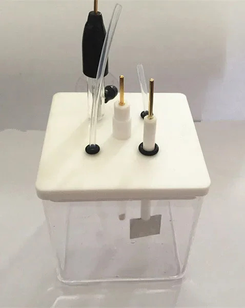 석영 전해질 셀 PTFE 캡 전기화학 80x80x80mm