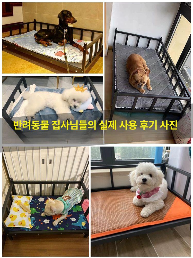 철제프레임 강아지침대 개집 애완동물 애견베드 매트 반려묘 사계절용 펫베드 실내용 - 상세 이미지 5